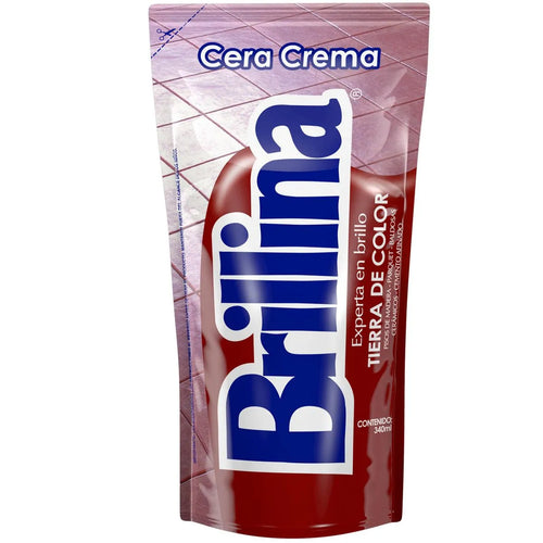 Cera crema piso madera Brillina sachet tierra color 340 cc - Puro Brillo Concepción