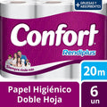 Papel higiénico Confort Rendiplus doble hoja 20 m, pack 6 rollos