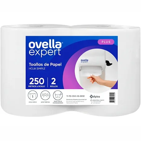 Toalla Ovella 2 Rollos de 250Mts Hoja Simple