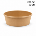 Plato bowl cartón kraft 1200 cc Pack 50 un