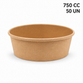 Plato bowl cartón kraft 750 cc Pack 50 un