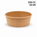 Plato salad bowl cartón kraft 500 cc Pack 50 un