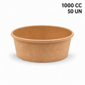 Platos bowl cartón kraft 1000 cc Pack 50 un