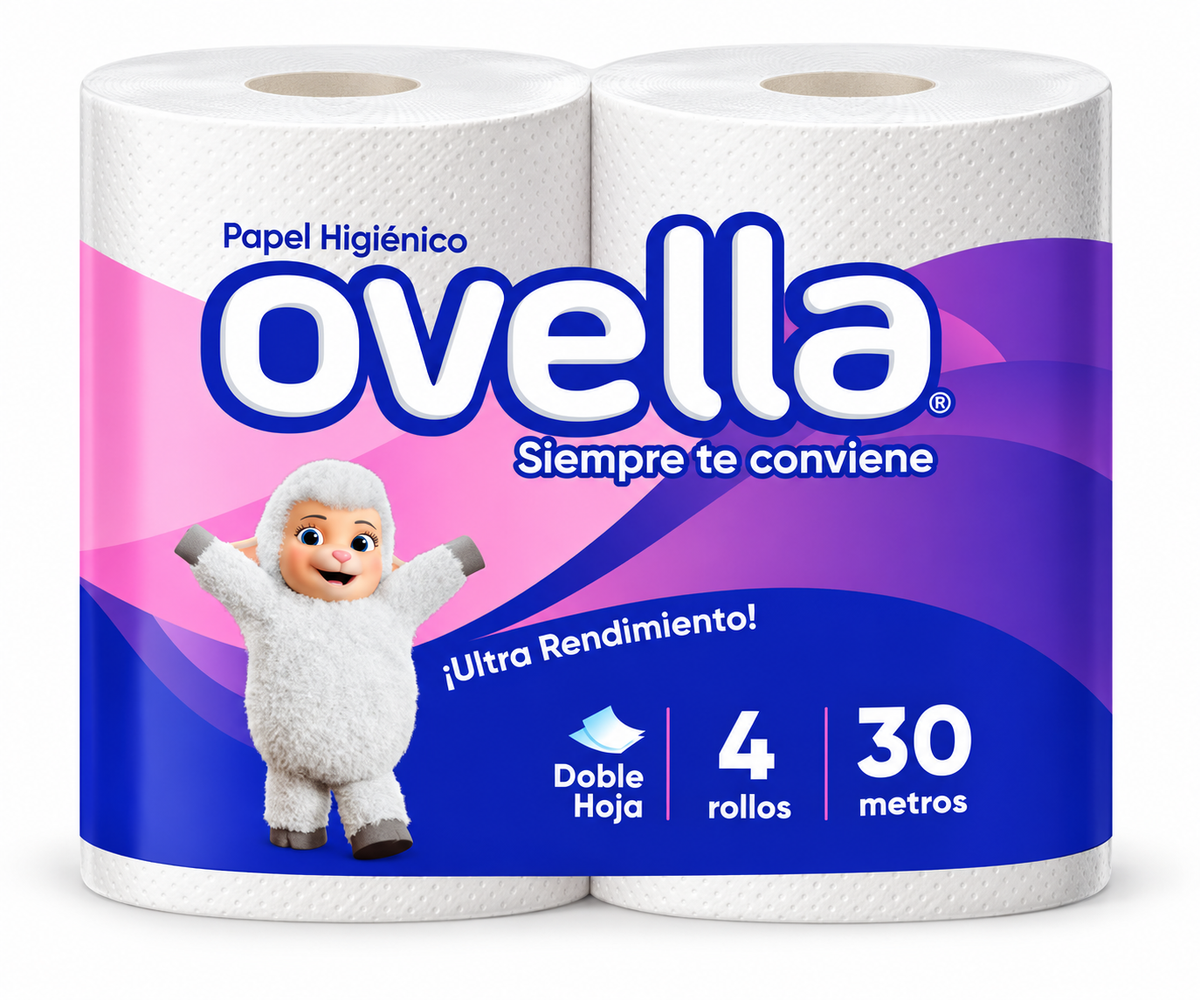 Papel Higienico Ovella Doble Hoja 4 Unidades x 30 mts.