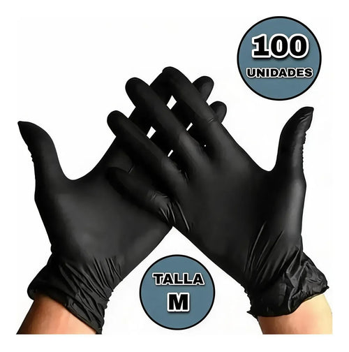 Guantes de vinilo negros sin polvo Top Safe caja 100