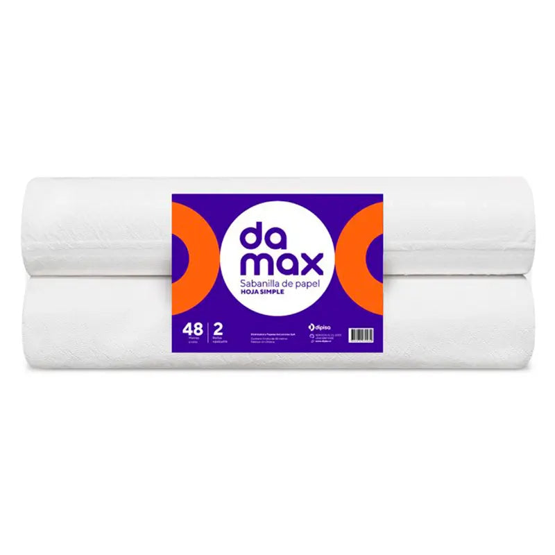 Sabanilla Damax 2 Rollos de 48Mts Hoja Simple