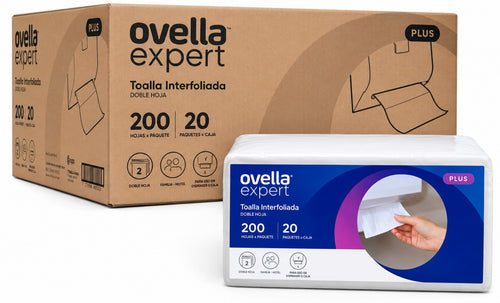 Caja toalla interfoliada Ovella Eco 20 paquetes x 200 hojas - Puro Brillo Concepción