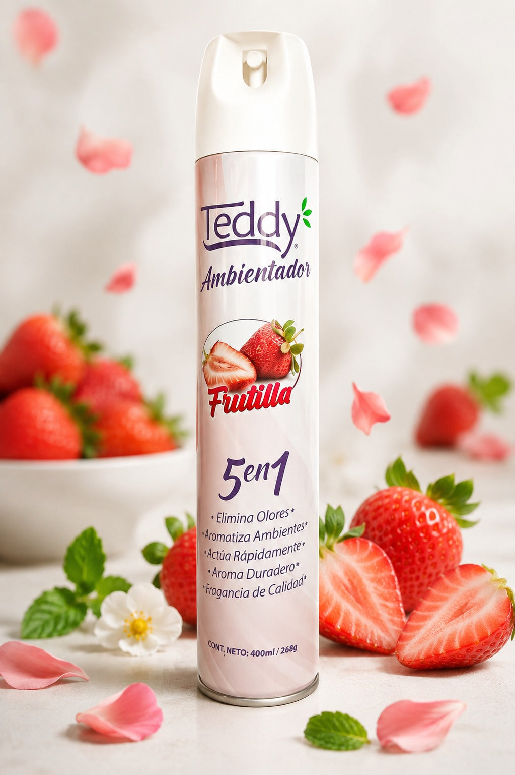 Desodorante Ambiental Teddy Spray 400 ml Aroma Frutilla | Teddy