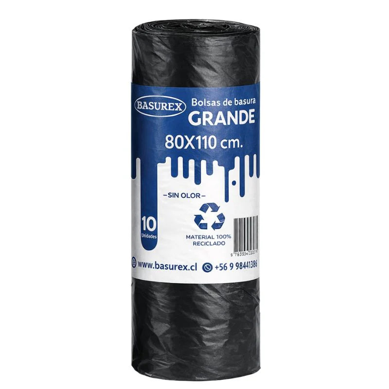 Bolsas de basura Basurex 80x110 cm rollo 10 bolsas - Puro Brillo Concepción