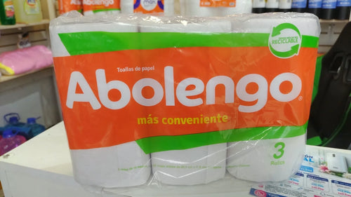 Toalla de papel Abolengo 3 rollos x 10 mts