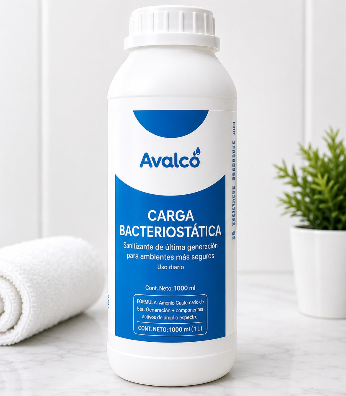 Carga Bacteriostatico Avalco 1 Litro para sanitizacion y limpieza de banos