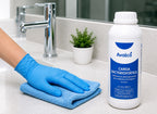 Carga Bacteriostatico Avalco 1 Litro aplicado en superficies de bano