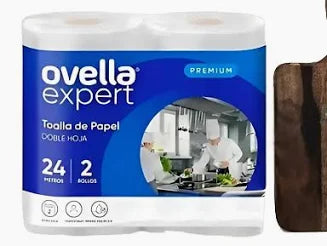 Toalla de Papel Ovella Premium 2 Rollos 24 m Doble Hoja
