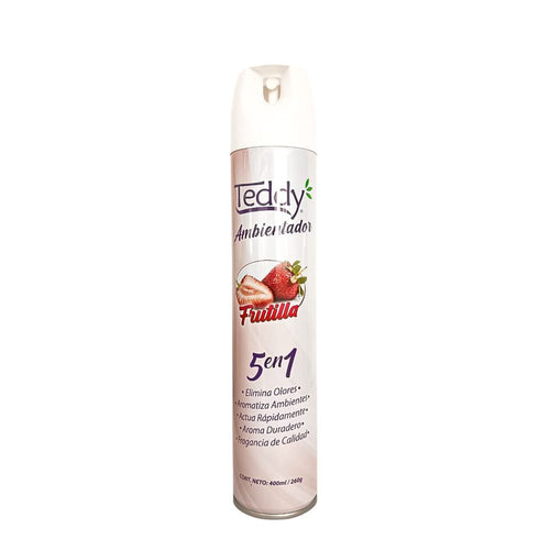 Desodorante ambiental Teddy spray 400 ml aroma frutilla - Puro Brillo Concepción