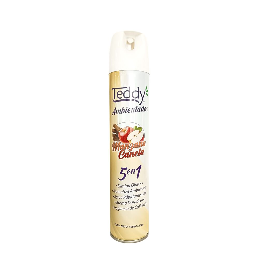 Desodorante Ambiental Teddy Spray 400 ml Aroma Manzana Canela| Teddy