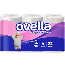 Papel Higiénico Ovella Doble Hoja 6 x 22 mts.