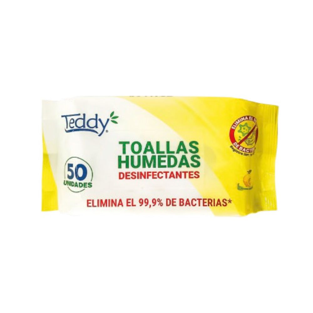 TOALLAS HÚMEDAS DESIFECTANTES 50 U. LIMÓN | TEDDY